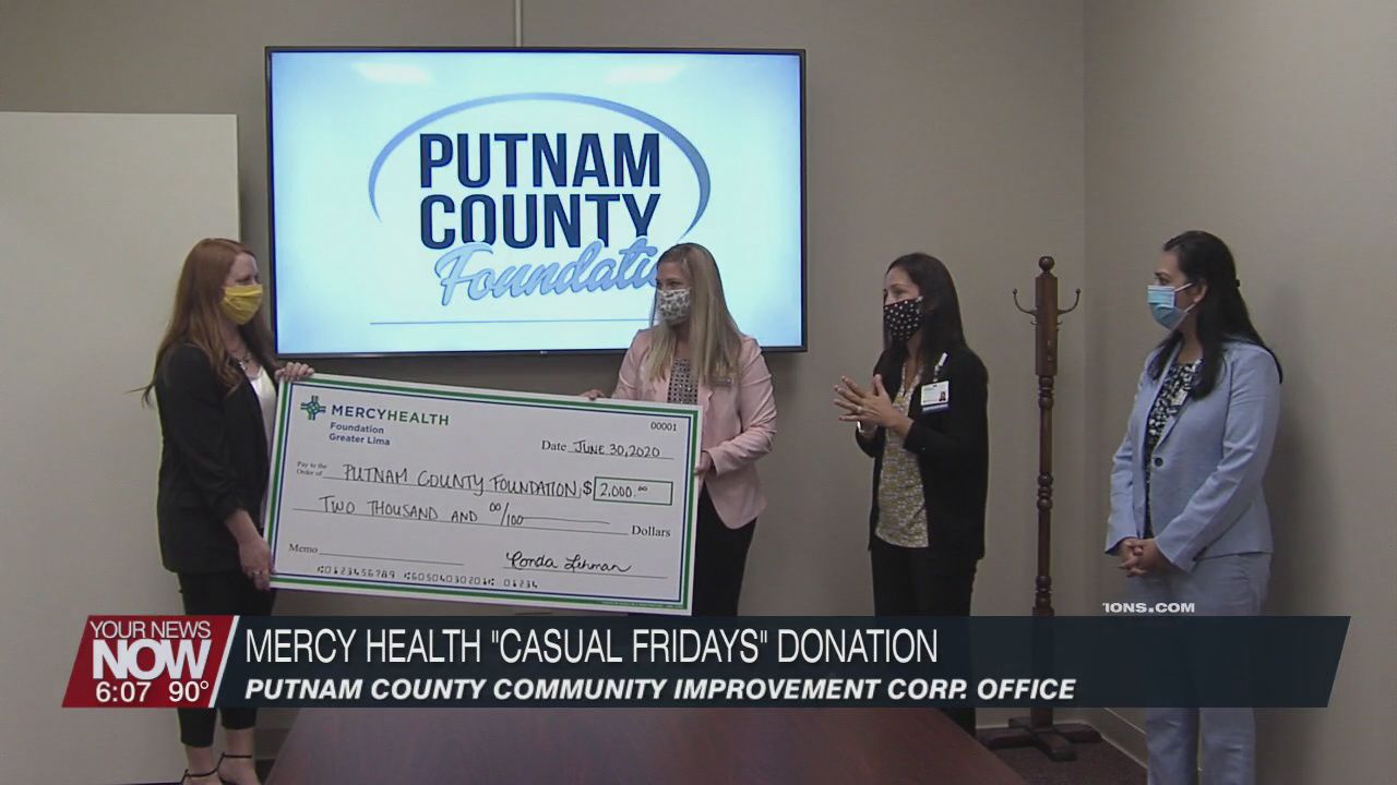 Mercy Health-St. Rita's donates "Casual Friday" funds to Putnam County Foundation